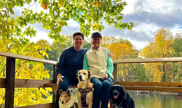 Robin and Julie with Poppie, Sprocket and Sage